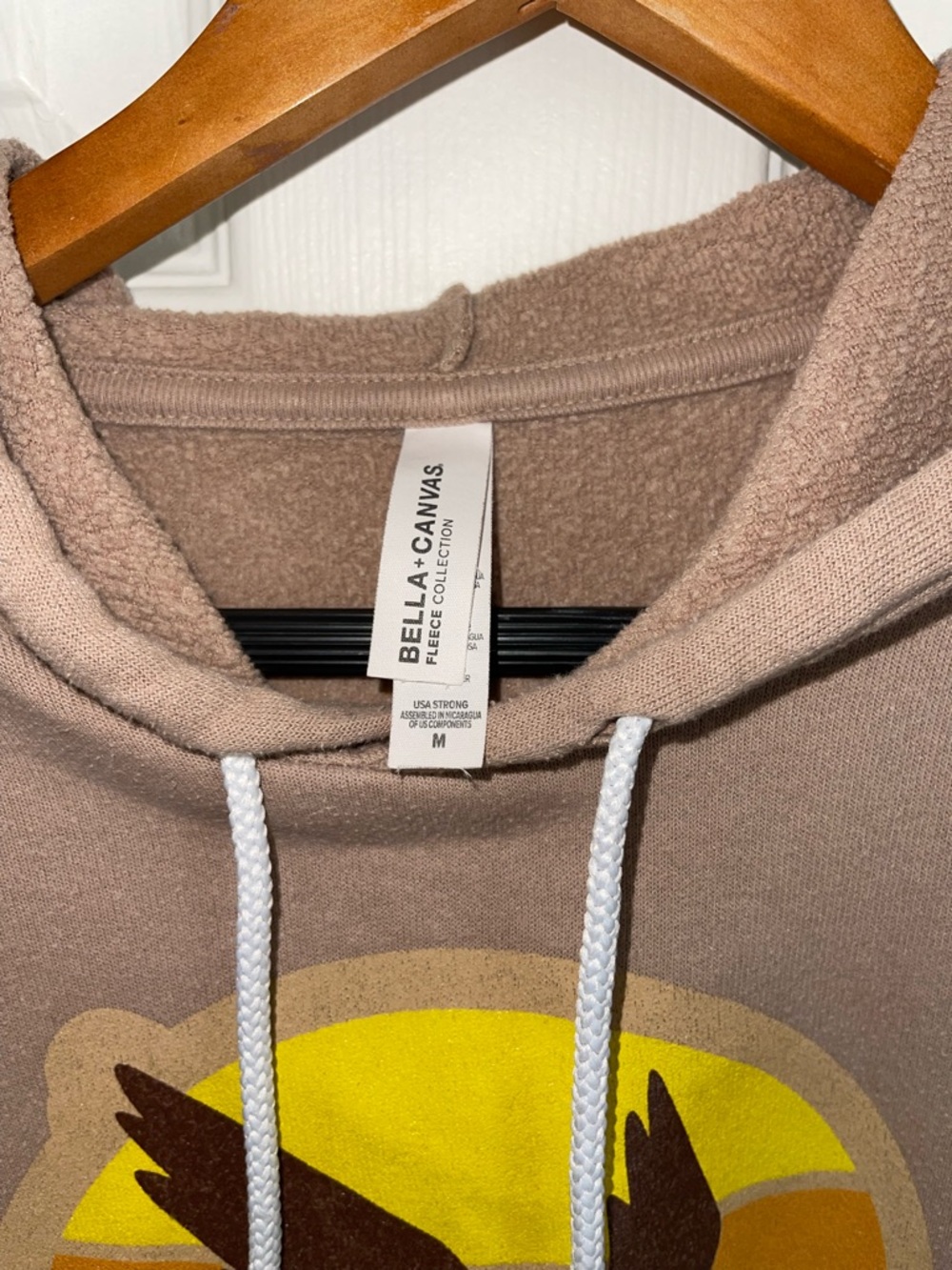 Bella Canvas Taupe Wawa Graphic Hoodie with Sunset Logo - Picture 4 of 5